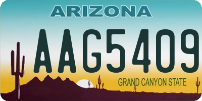 AZ license plate AAG5409