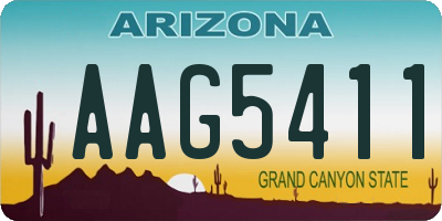 AZ license plate AAG5411
