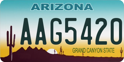 AZ license plate AAG5420