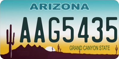 AZ license plate AAG5435