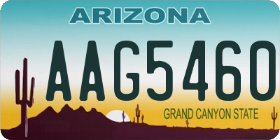AZ license plate AAG5460
