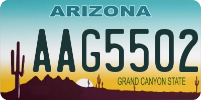 AZ license plate AAG5502