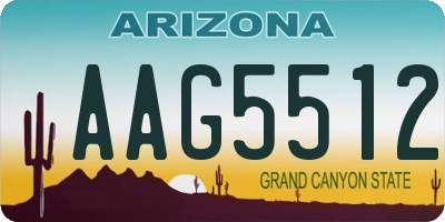 AZ license plate AAG5512
