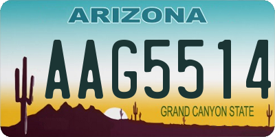 AZ license plate AAG5514