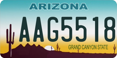 AZ license plate AAG5518