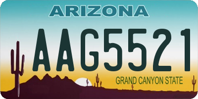 AZ license plate AAG5521