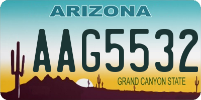 AZ license plate AAG5532