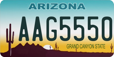 AZ license plate AAG5550