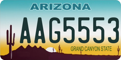 AZ license plate AAG5553
