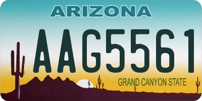AZ license plate AAG5561