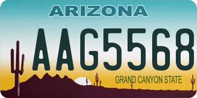AZ license plate AAG5568