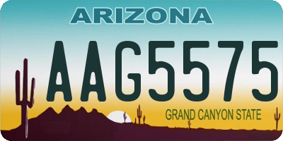 AZ license plate AAG5575