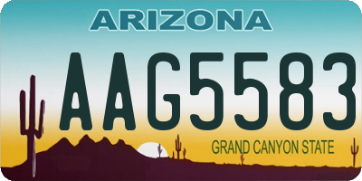 AZ license plate AAG5583