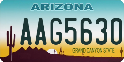AZ license plate AAG5630