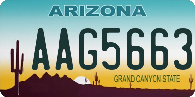 AZ license plate AAG5663