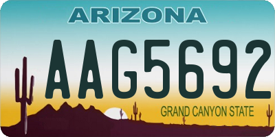 AZ license plate AAG5692