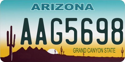 AZ license plate AAG5698