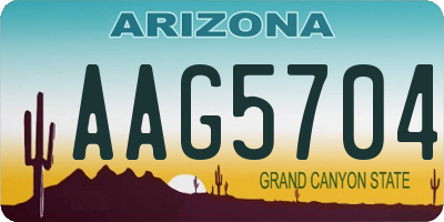 AZ license plate AAG5704