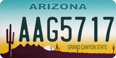 AZ license plate AAG5717