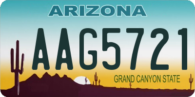 AZ license plate AAG5721