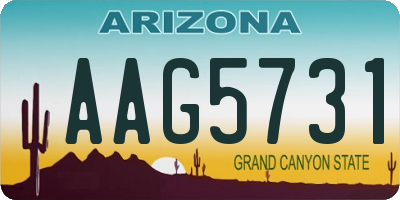 AZ license plate AAG5731