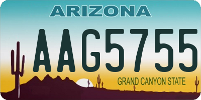 AZ license plate AAG5755