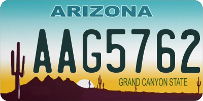 AZ license plate AAG5762