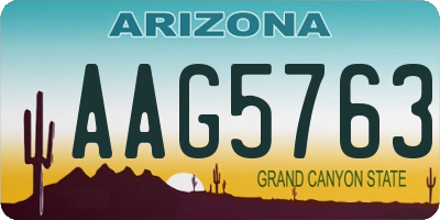 AZ license plate AAG5763