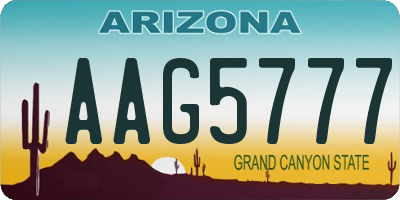 AZ license plate AAG5777