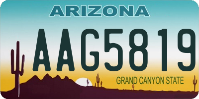 AZ license plate AAG5819