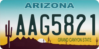 AZ license plate AAG5821