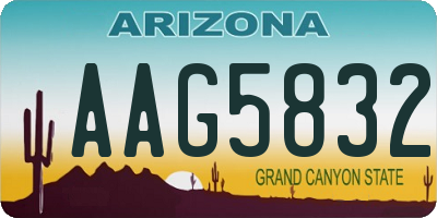 AZ license plate AAG5832