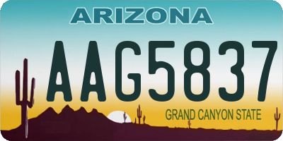 AZ license plate AAG5837