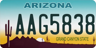 AZ license plate AAG5838