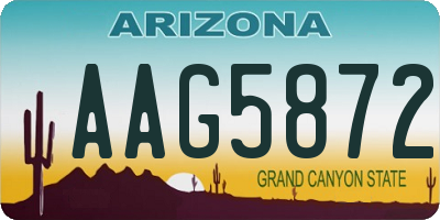 AZ license plate AAG5872
