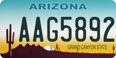 AZ license plate AAG5892
