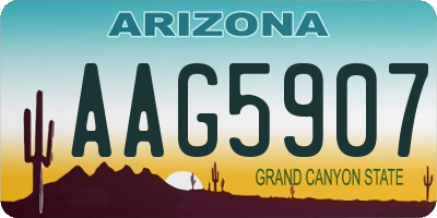 AZ license plate AAG5907