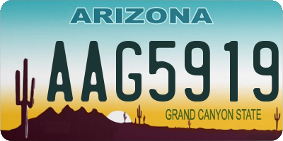 AZ license plate AAG5919