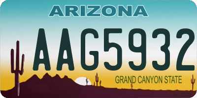 AZ license plate AAG5932