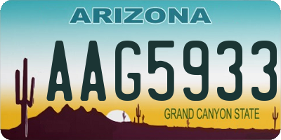 AZ license plate AAG5933