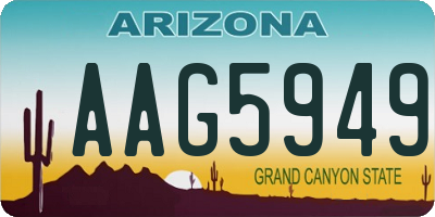 AZ license plate AAG5949