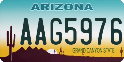 AZ license plate AAG5976