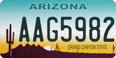AZ license plate AAG5982