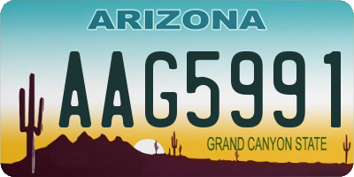 AZ license plate AAG5991