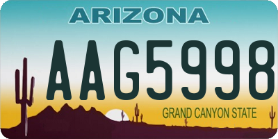 AZ license plate AAG5998