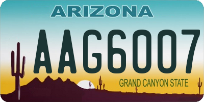 AZ license plate AAG6007