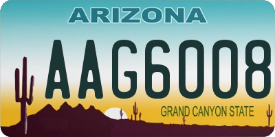 AZ license plate AAG6008
