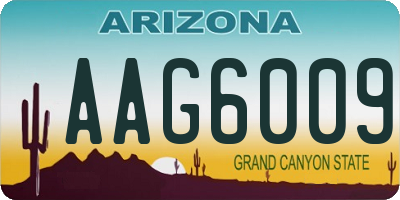 AZ license plate AAG6009