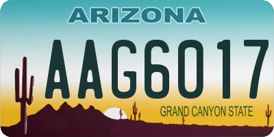 AZ license plate AAG6017
