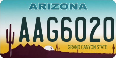 AZ license plate AAG6020